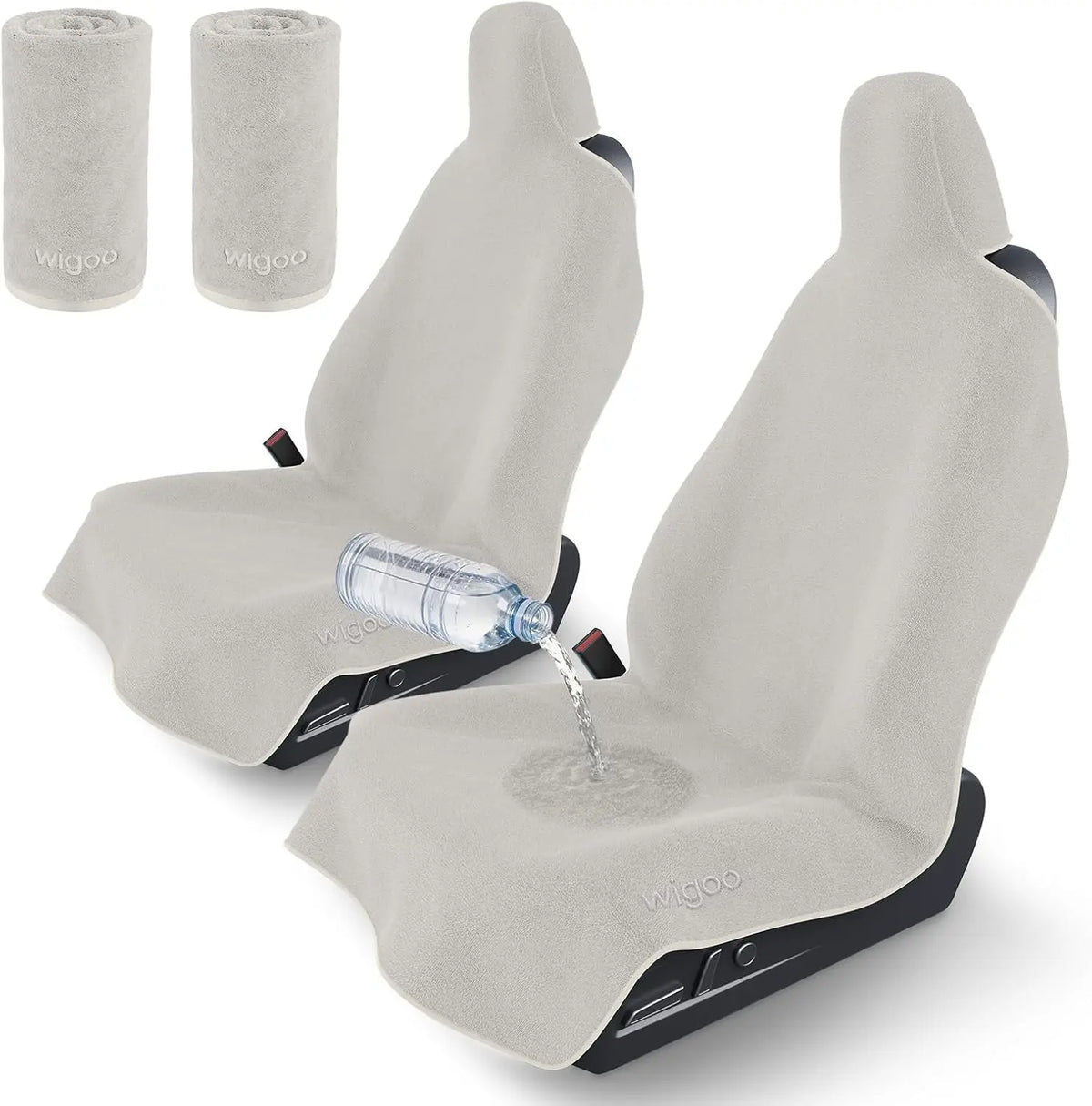 Wigoo Microfiber Car Seat Cover Towel- Waterproof & Sweatproof, Odor-Proof, for Use After Gym, Universal Fit, Machine Washable, Non-Slip Backing, Seat Covers for Car, Truck, SUV, Van (1 Pack, Black) WIGOO
