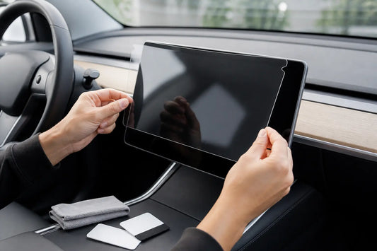 Installing a screen protector on an electric vehicle touchscreen