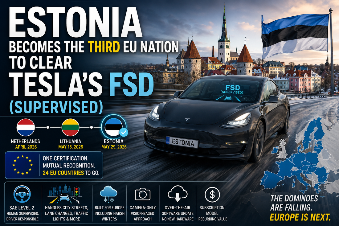 Estonia Becomes the Third EU Nation to Clear Tesla's FSD (Supervised) WIGOO