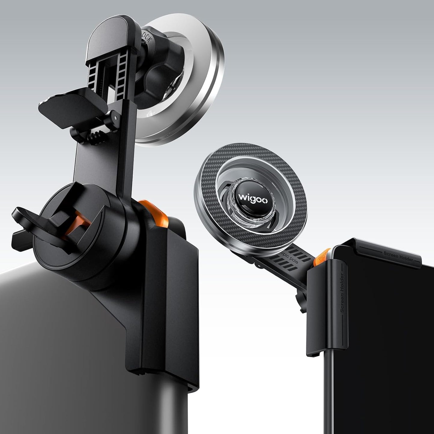 Wigoo Magnetic Phone Mount for Tesla Model 3 Model Y Accessories【Strongest Magnet & No Blocking View】 Screen Side Magnetic Phone Holder for Magsafe iPhone 17-12 & Android - Extendable Arm (No Glue) WIGOO