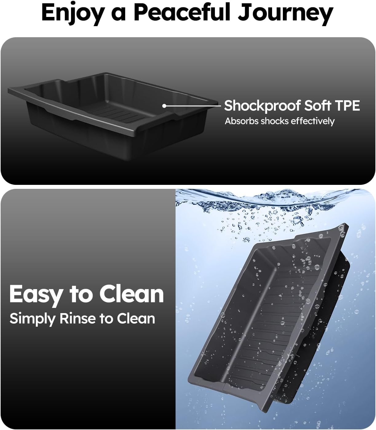 Shockproof soft TPE tray with text on a gray background