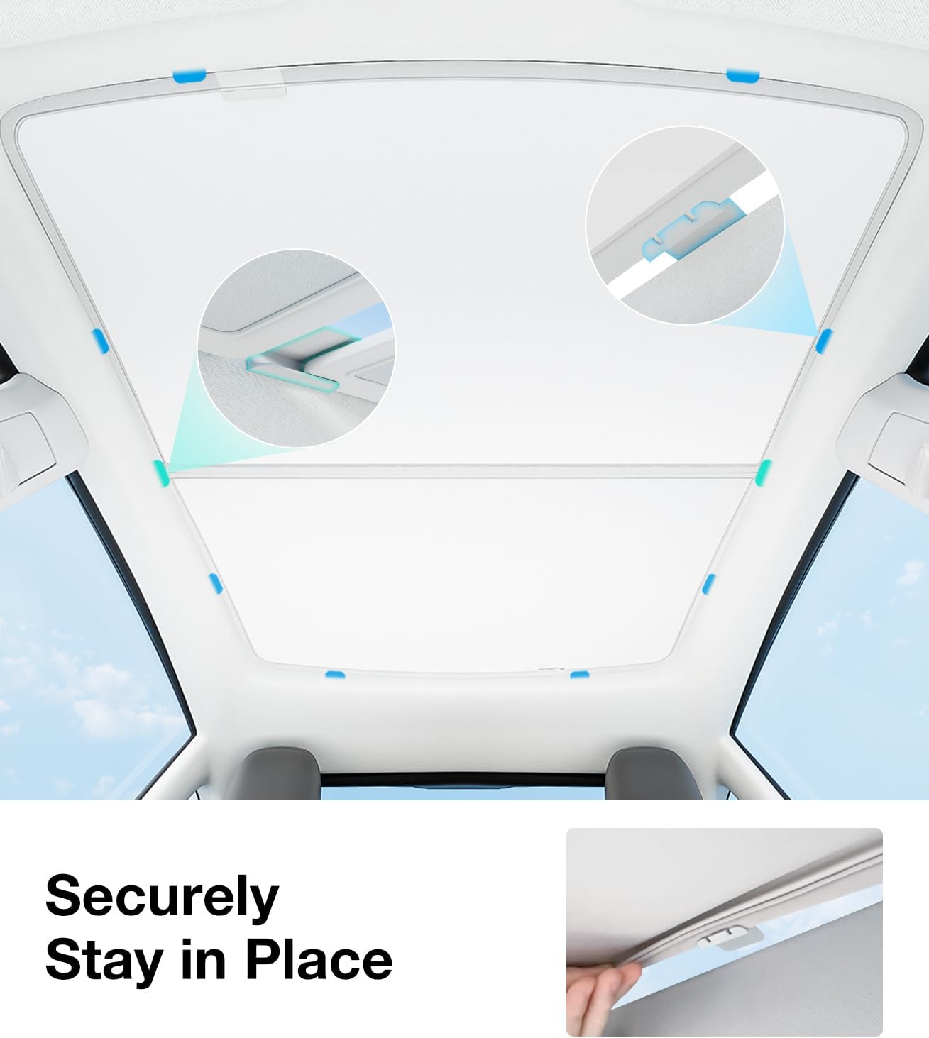 Wigoo for Tesla Model Y & Model 3 Sunshade Roof Clip, Gray WIGOO
