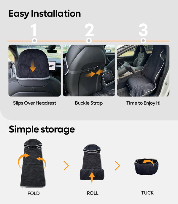Wigoo Microfiber Car Seat Cover Towel- Waterproof & Sweatproof, Odor-Proof, for Use After Gym, Universal Fit, Machine Washable, Non-Slip Backing, Seat Covers for Car, Truck, SUV, Van (1 Pack, Black) WIGOO