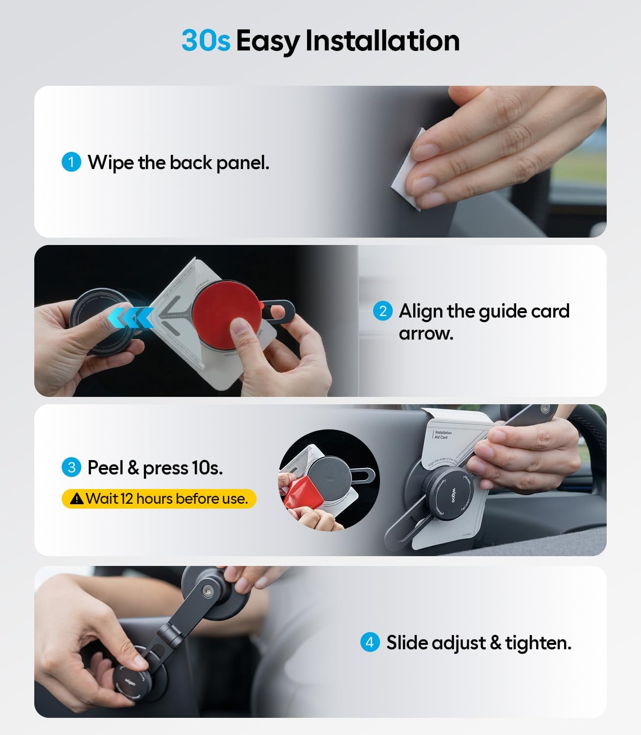for Tesla Model 3/Y/YL/X/S Phone Mount, OEM-Style, Strongest Magnet | 360° Rotation Foldable Hidden Phone Holder, for Magsafe iPhone 17-12 Series, Tesla Model Y Model 3 Accessories WIGOO