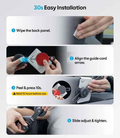 for Tesla Model 3/Y/YL/X/S Phone Mount, OEM-Style, Strongest Magnet | 360° Rotation Foldable Hidden Phone Holder, for Magsafe iPhone 17-12 Series, Tesla Model Y Model 3 Accessories WIGOO