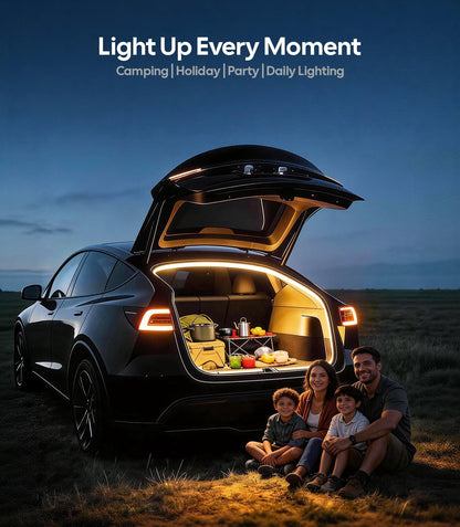 Wigoo Tesla Model Y Accessories Trunk COB Light Strip[Tool-Free & Damageless Installation, Seamless and Uniform Glow], Waterproof & Dimmable, Fit for 2020-2026 Tesla Model Y/juniper, Warm White Light. WIGOO