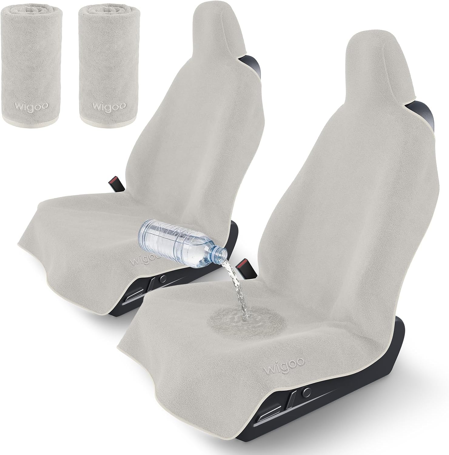 Wigoo Microfiber Car Seat Cover Towel- Waterproof & Sweatproof, Odor-Proof, for Use After Gym, Universal Fit, Machine Washable, Non-Slip Backing, Seat Covers for Car, Truck, SUV, Van (1 Pack, Black) WIGOO