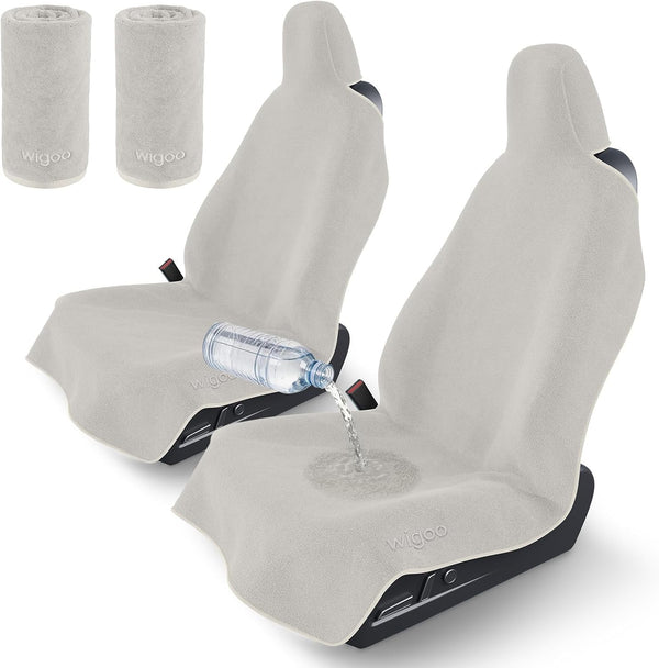 Wigoo Microfiber Car Seat Cover Towel- Waterproof & Sweatproof, Odor-Proof, for Use After Gym, Universal Fit, Machine Washable, Non-Slip Backing, Seat Covers for Car, Truck, SUV, Van (1 Pack, Black) WIGOO
