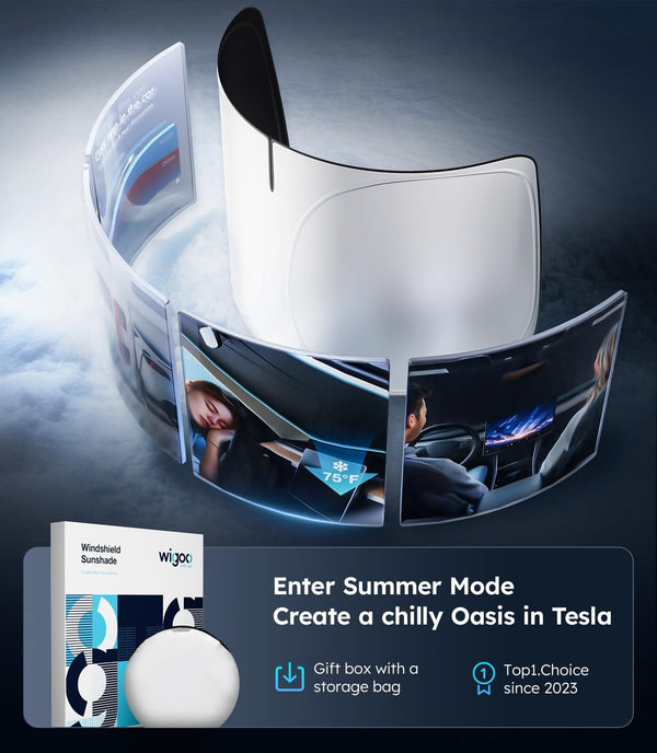 Car windshield wiper with a Wipeco product and promotional text on a dark background