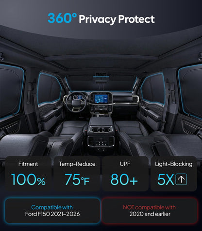 Car interior with 360-degree privacy protect feature displayed.