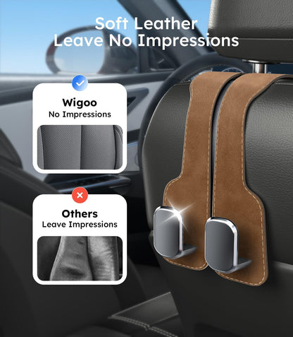 Car phone holder with soft leather design on a car interior background