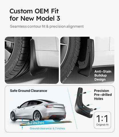 Car mud flaps with features highlighted on a white background