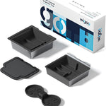 Car center console organizer tray with packaging on a white background