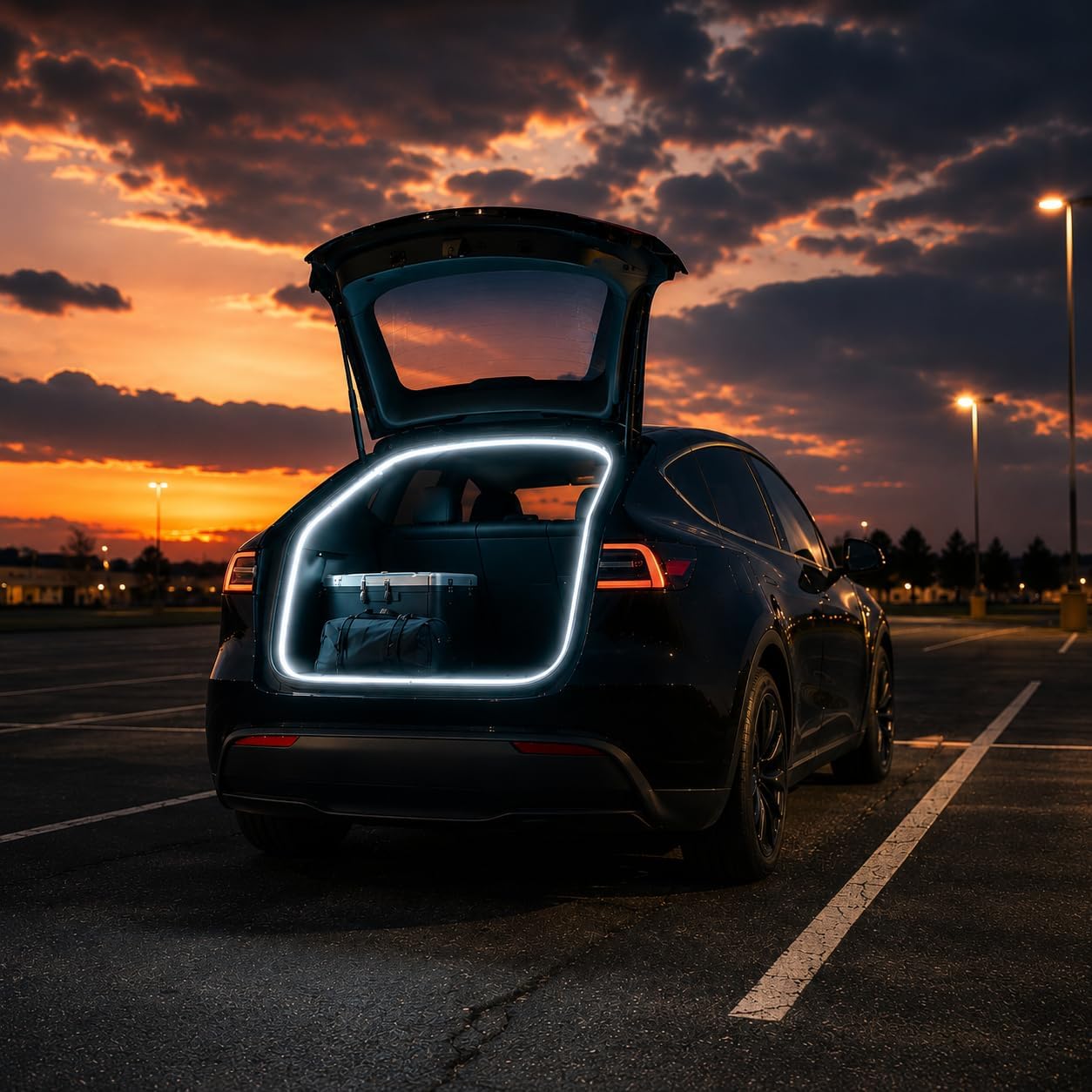 Wigoo Tesla Model Y Accessories Trunk COB Light Strip[Tool-Free & Damageless Installation, Seamless and Uniform Glow], Waterproof & Dimmable, Fit for 2020-2026 Tesla Model Y/juniper, Warm White Light. WIGOO