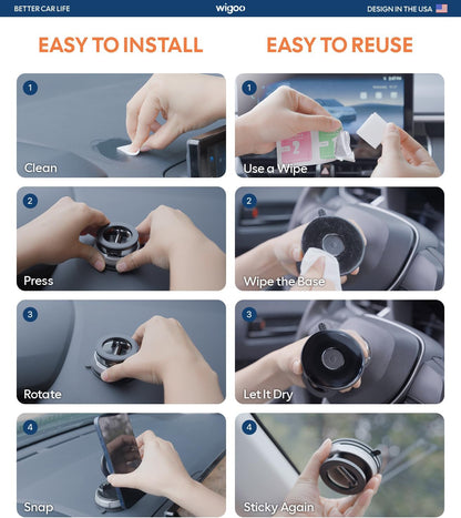 Wigoo 2026 Upgraded Car Phone Holder for Magsafe [98LBS Suction & 3000gf Magnetic] 360° Adjustable Car Mount, Cell Phone Holders for Your Car, for iPhone 17 Pro Max 16 15 14 13 12 Plus, Carbon Fiber WIGOO