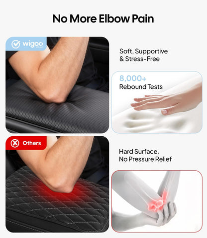 Product advertisement for an elbow pad缓解肘痛, with text and images of a person using the product.