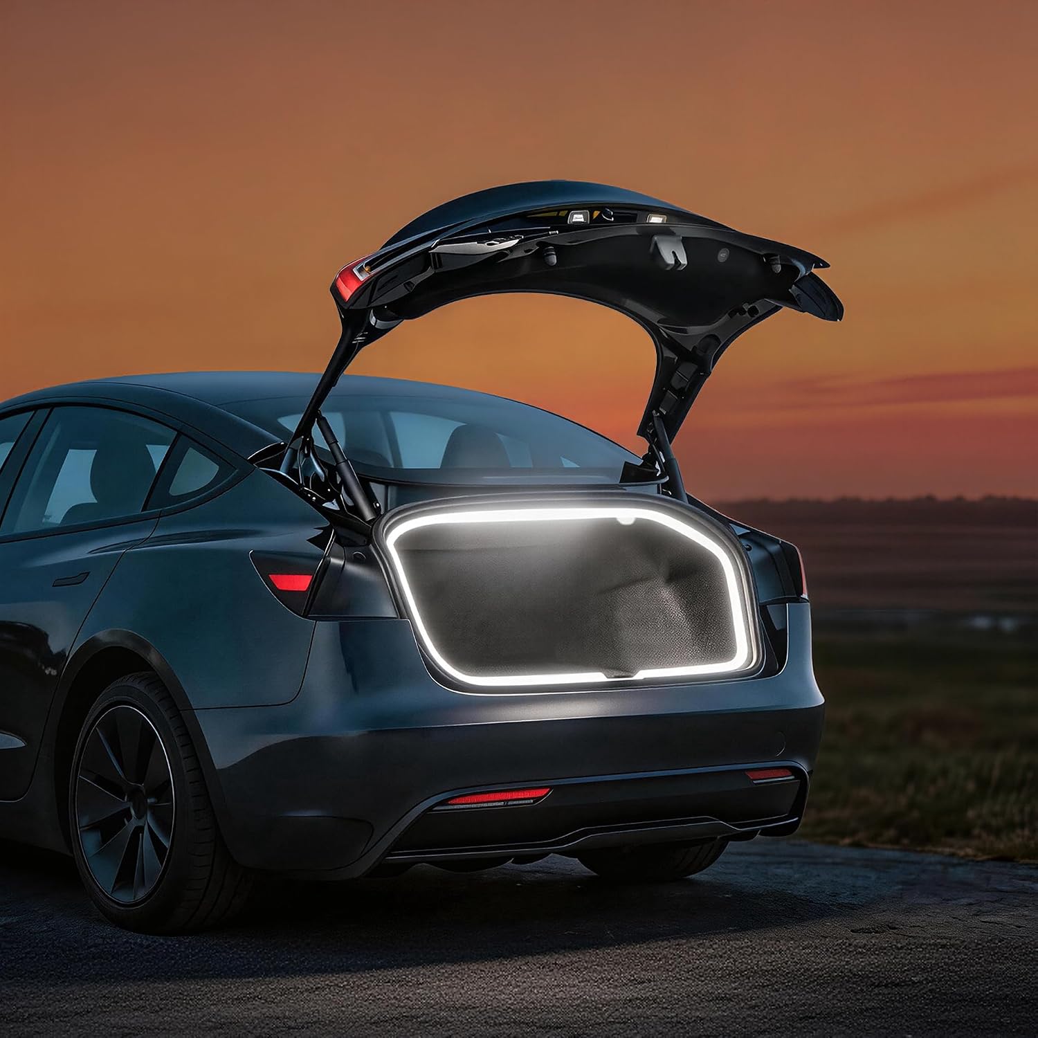 Wigoo Tesla Model Y Accessories Trunk COB Light Strip[Tool-Free & Damageless Installation, Seamless and Uniform Glow], Waterproof & Dimmable, Fit for 2020-2026 Tesla Model Y/juniper, Cool White Light. WIGOO