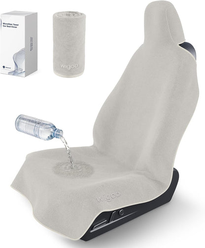 Wigoo Microfiber Car Seat Cover Towel- Waterproof & Sweatproof, Odor-Proof, for Use After Gym, Universal Fit, Machine Washable, Non-Slip Backing, Seat Covers for Car, Truck, SUV, Van (1 Pack, Black) WIGOO