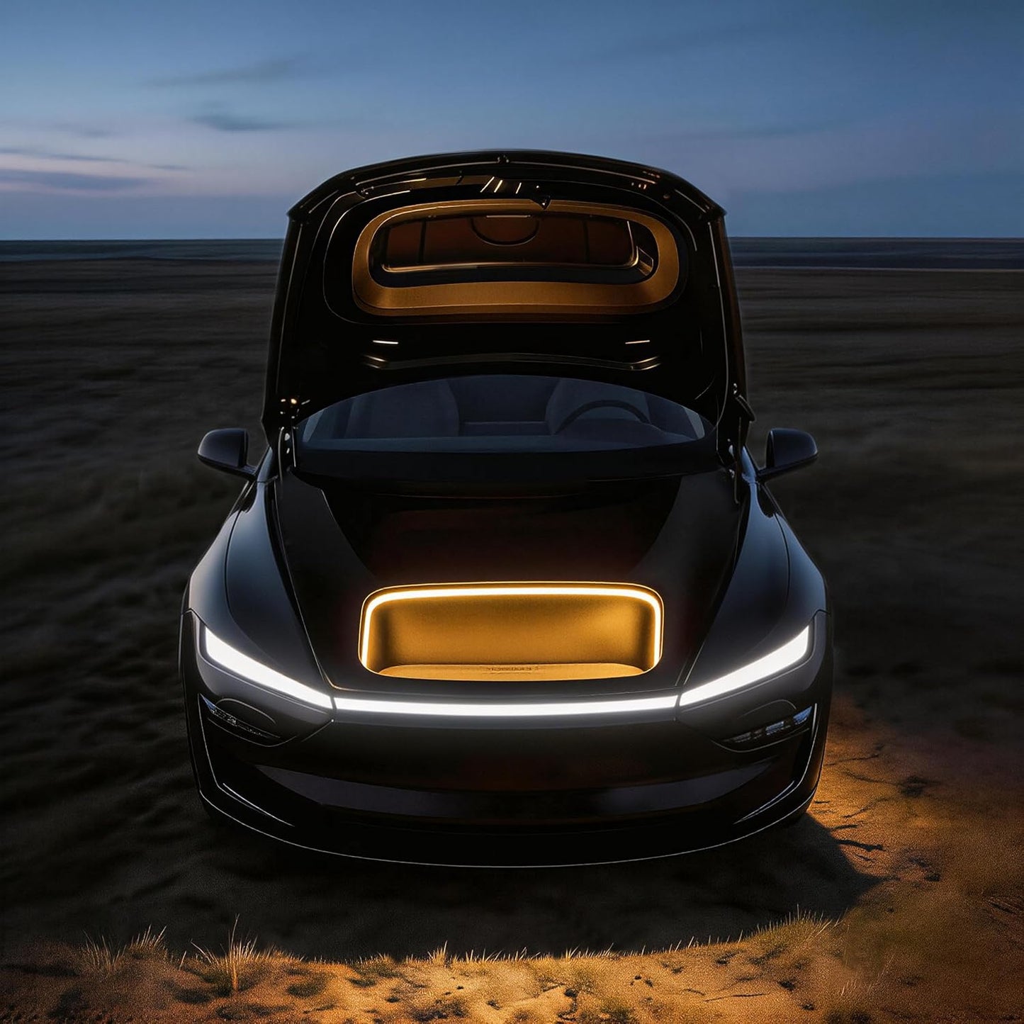 Wigoo Tesla Model Y Accessories Trunk COB Light Strip[Tool-Free & Damageless Installation, Seamless and Uniform Glow], Waterproof & Dimmable, Fit for 2020-2026 Tesla Model Y/juniper, Warm White Light. WIGOO