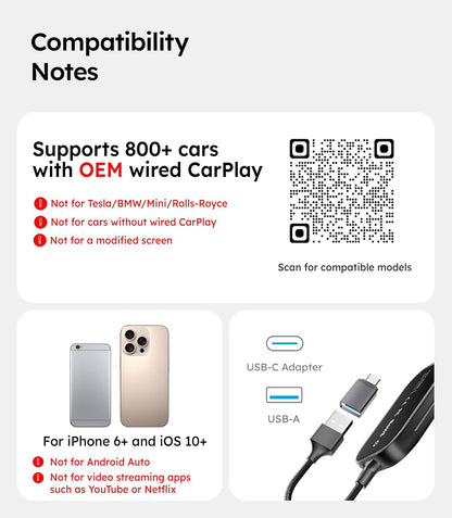 Wigoo Upgrade Wireless CarPlay Adapter WIGOO