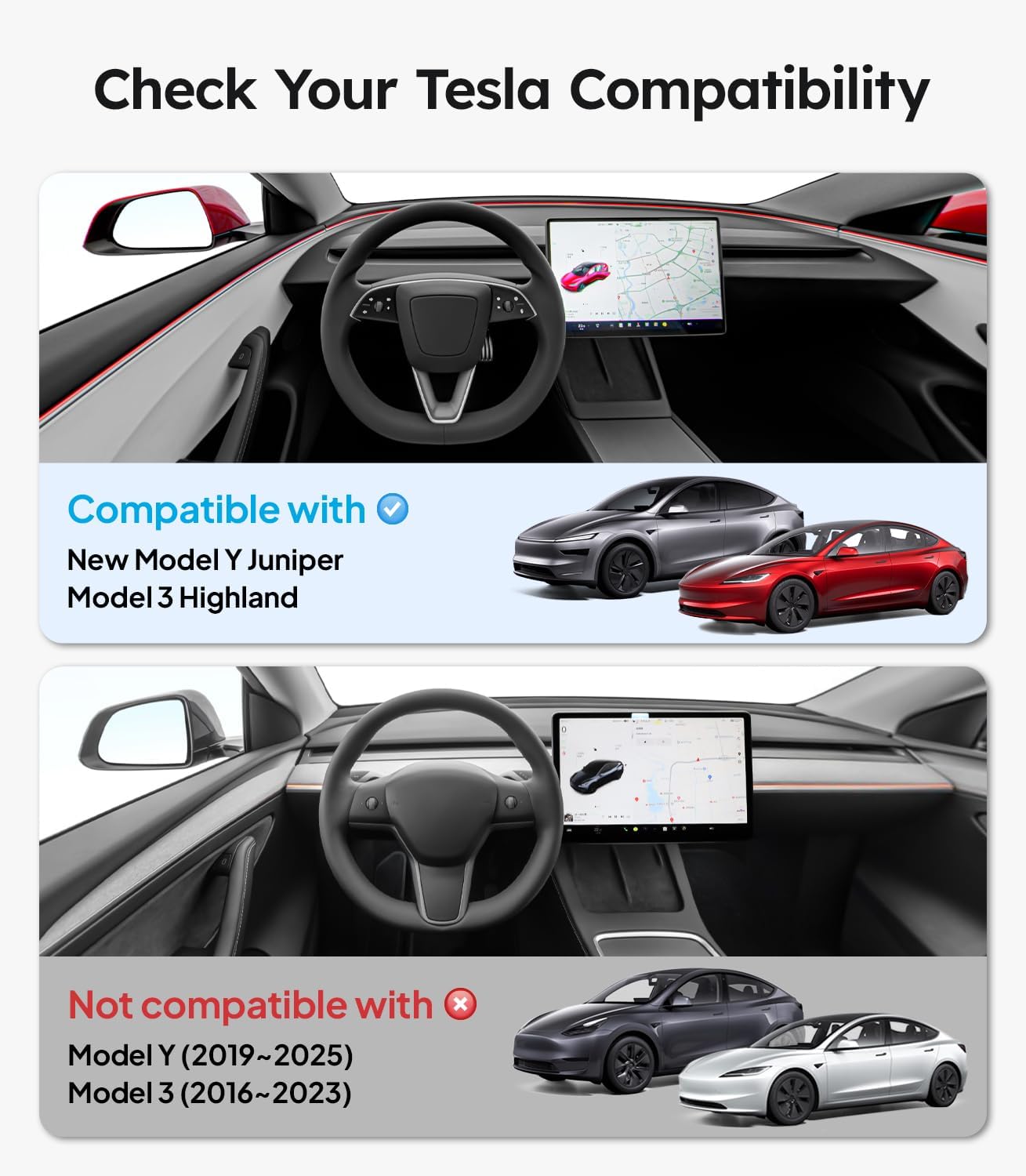 Wigoo Steering Wheel Cover For New Model Y Juniper & Model 3 Highland WIGOO