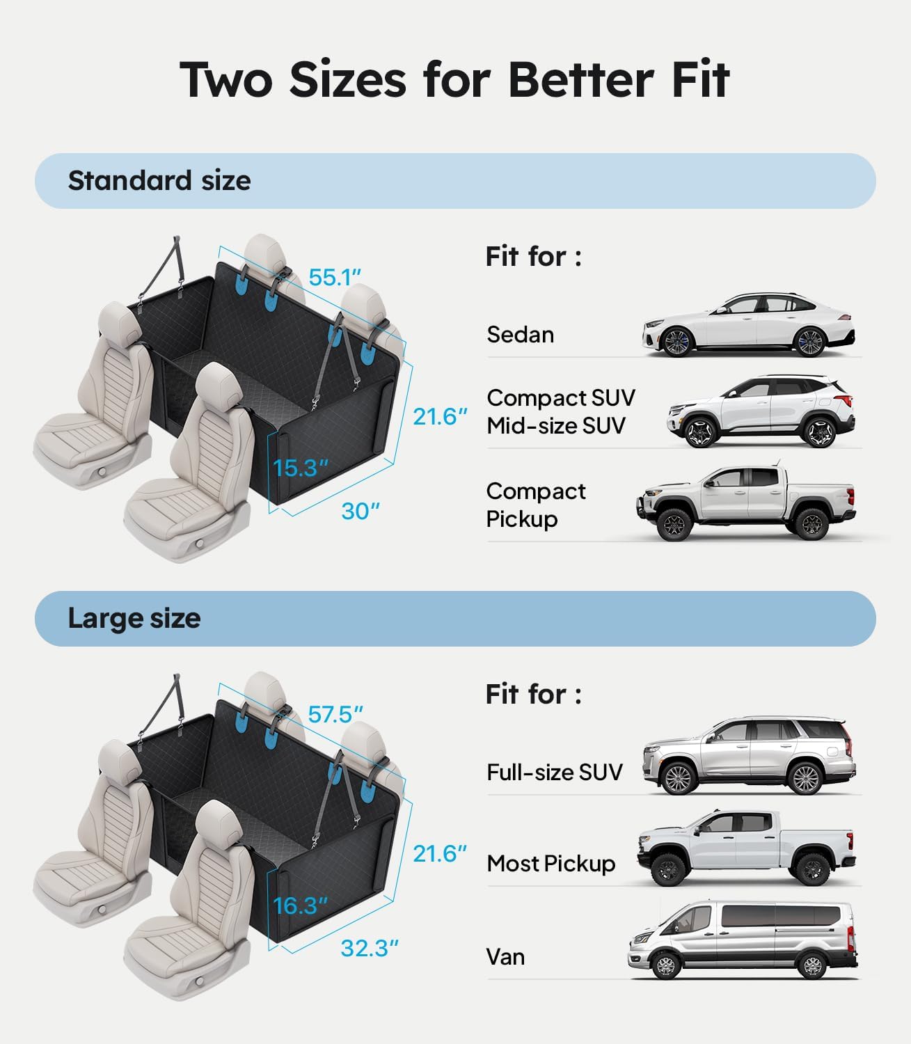 Wigoo Upgrade Soft Dog Car Seat Cover For Back Seat WIGOO